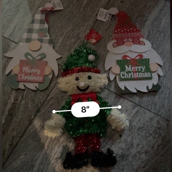 NWT- GLITTER GNOME AND ELF CHRISTMAS DECORATIONS x3 BUNDLE - Picture 5 of 7